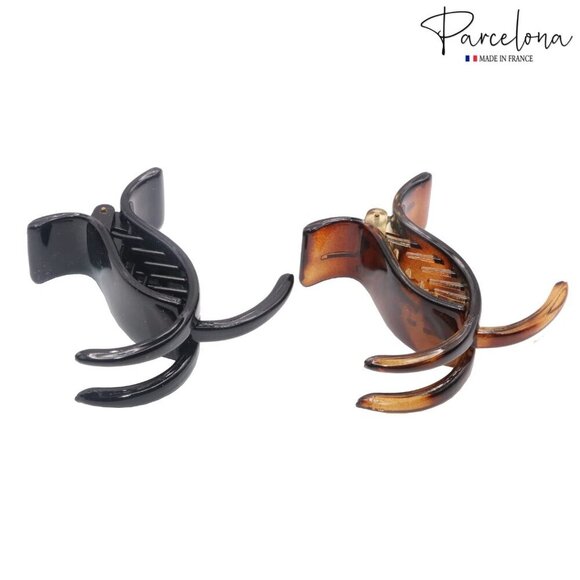 Hair Claw Clip Tortoise Shell Black Strong Grip French Style Durable main image 5